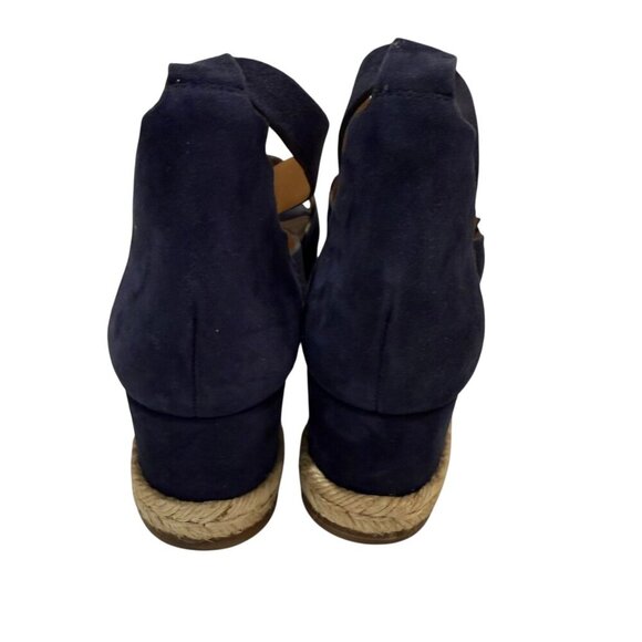 Chloé Navy Suede Scalloped Accent Espadrilles, Size 39 - Picture 5 of 10